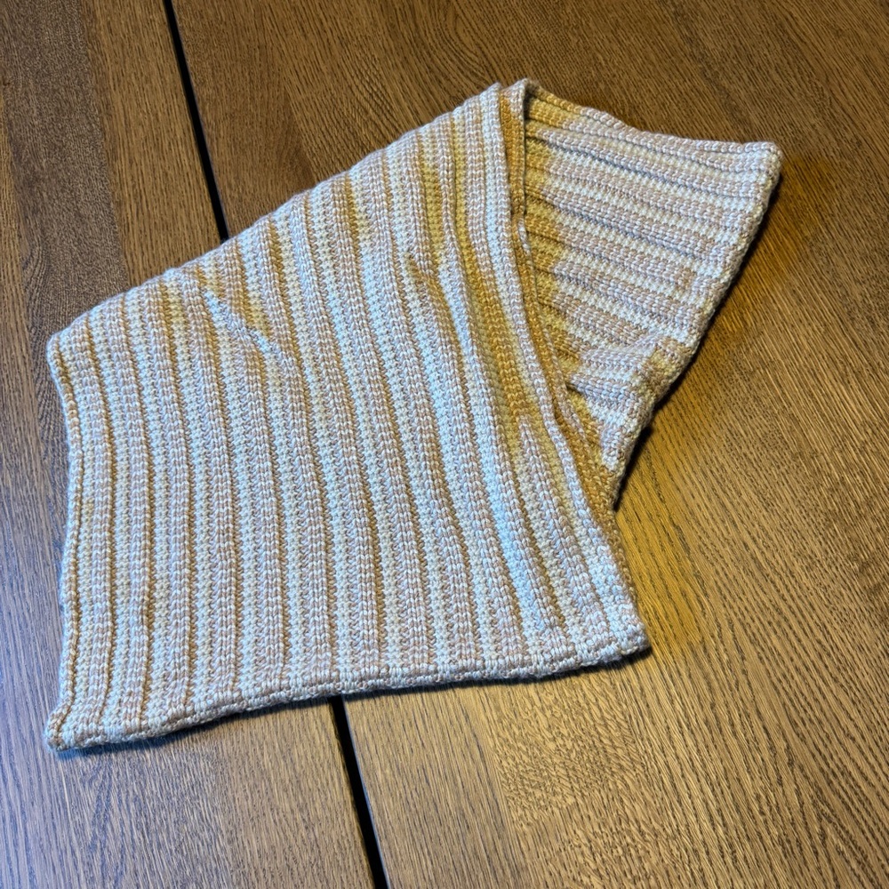 J. Crew Textured Knit Scarf in Beige and Cream